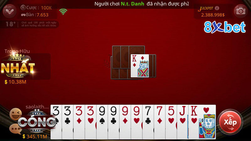 Hướng dẫn cách chơi tiến lên 8XBet đơn giản chi tiết cho tân thủ 2 Cách chơi tiến lên 8XBet theo miền Bắc